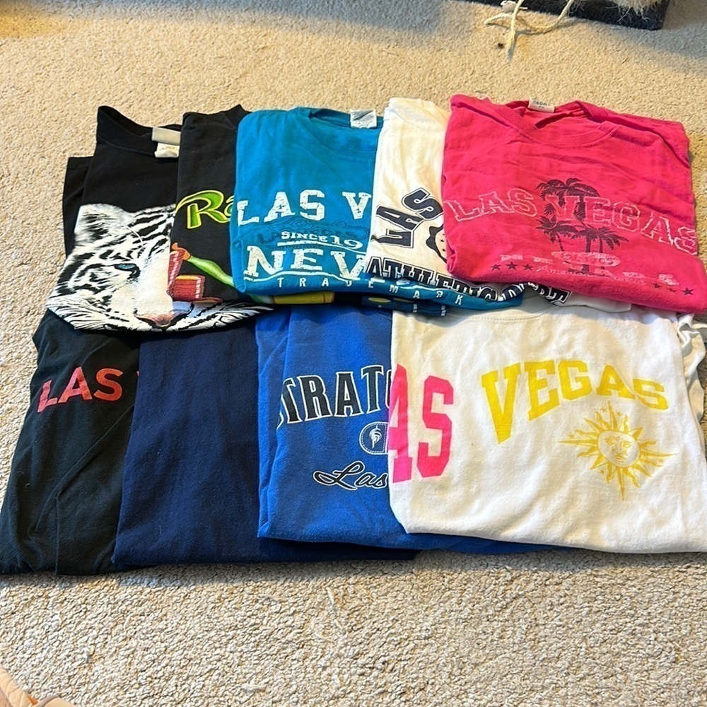 LOT of 9 Las Vegas shirts; size medium